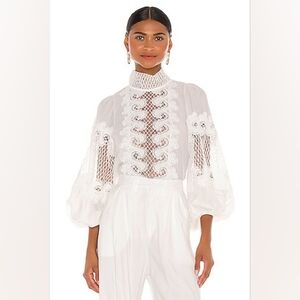 L'ATISTE White Lace Blouse